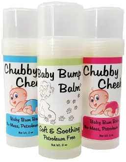 Chubby cheeks baby bum balm, soft & soothing petroleum free