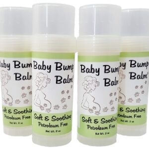 A group of baby bump balm products.